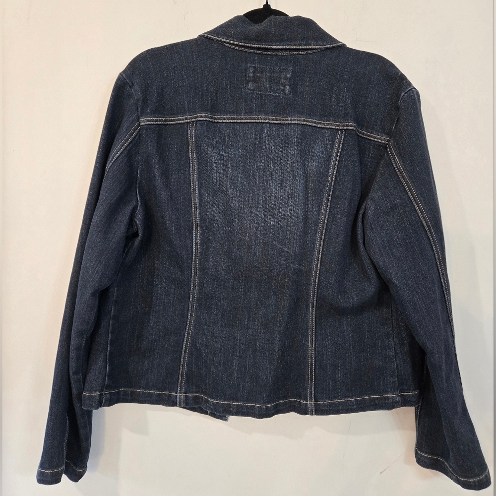 Women's Dark Blue Tailored Denim Jacket.  Pristine Condition. - Picture 4 of 10